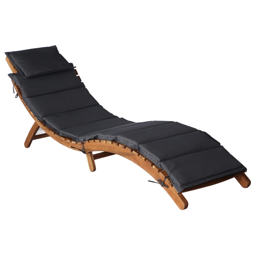 Sun lounger Folding 1-person dark grey 21.65 x 72.44 x 25.20 in