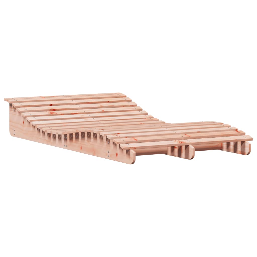 Sun Lounger Natural Wood Solid Douglas Wood Large