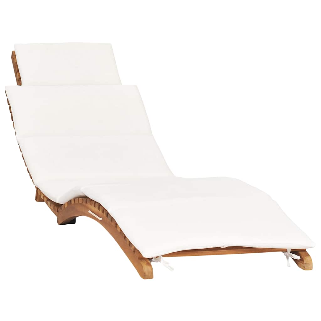Sunlounger Cream White Fine sanded teak hardwood Standard