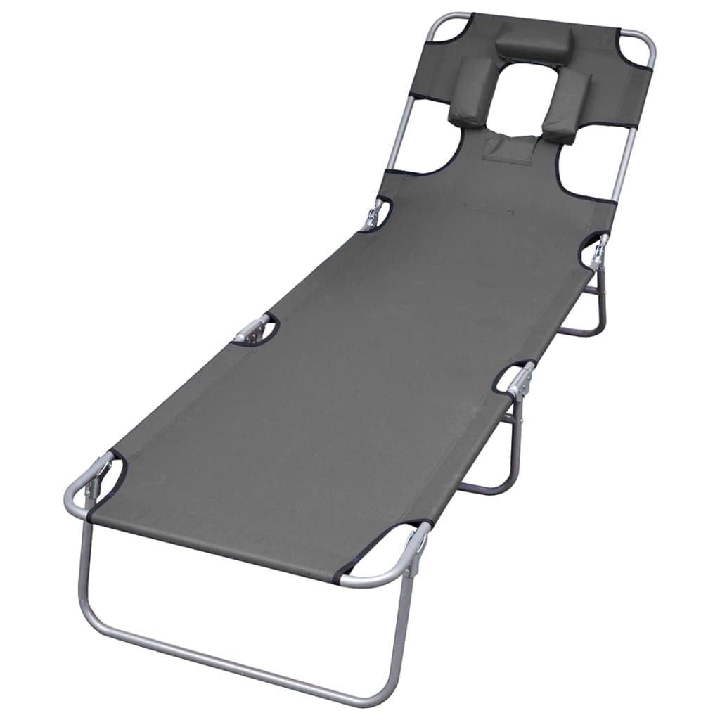 Sunlounger Grey 600D Oxford fabric Standard Adjustable Armrests