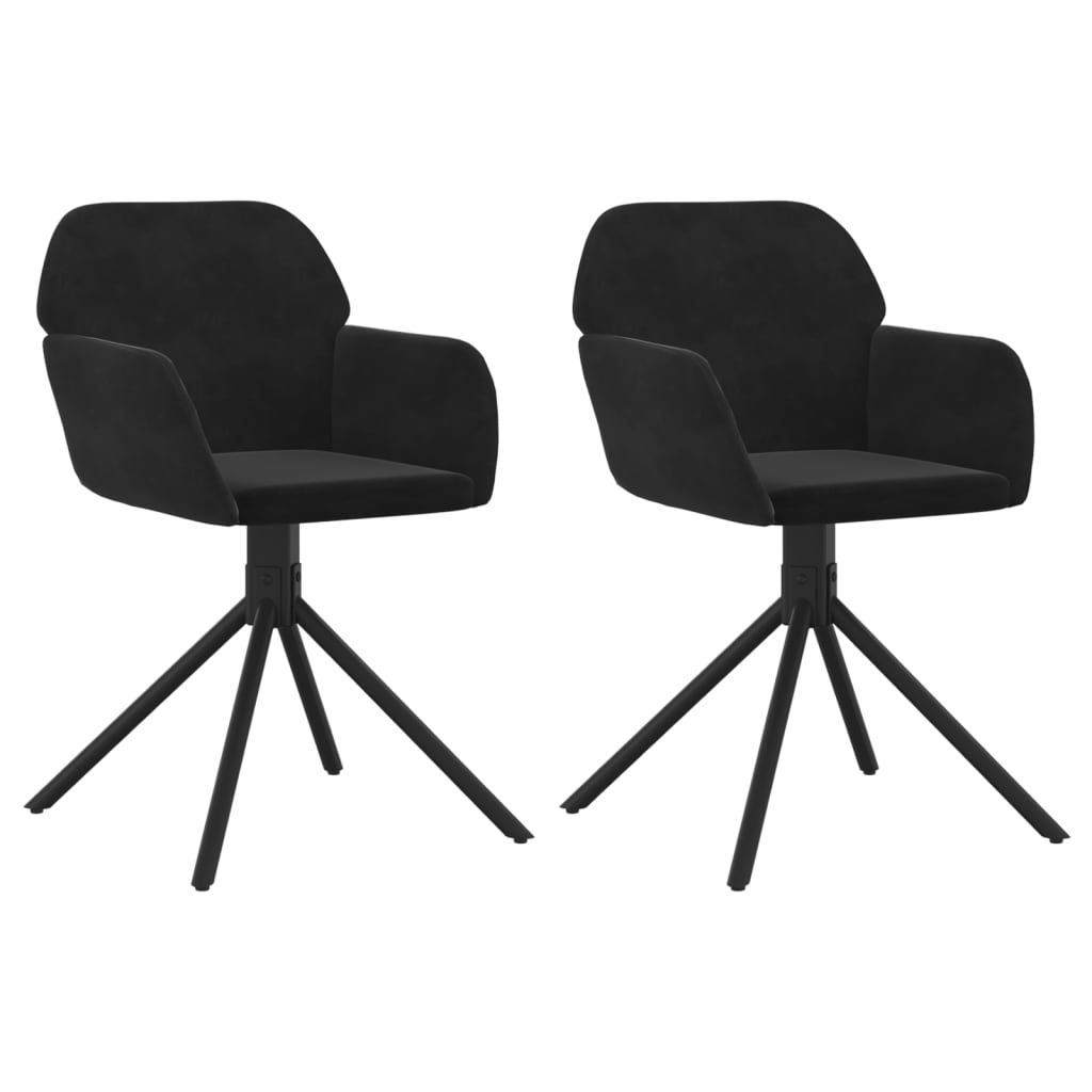 Swivel Dining Chair Set of 2 Black