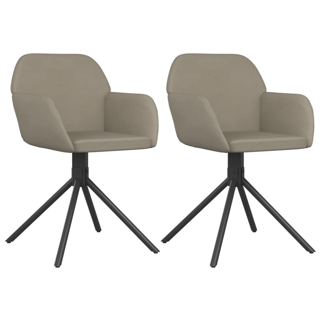 Swivel Dining Chair Set of 2 Light Grey