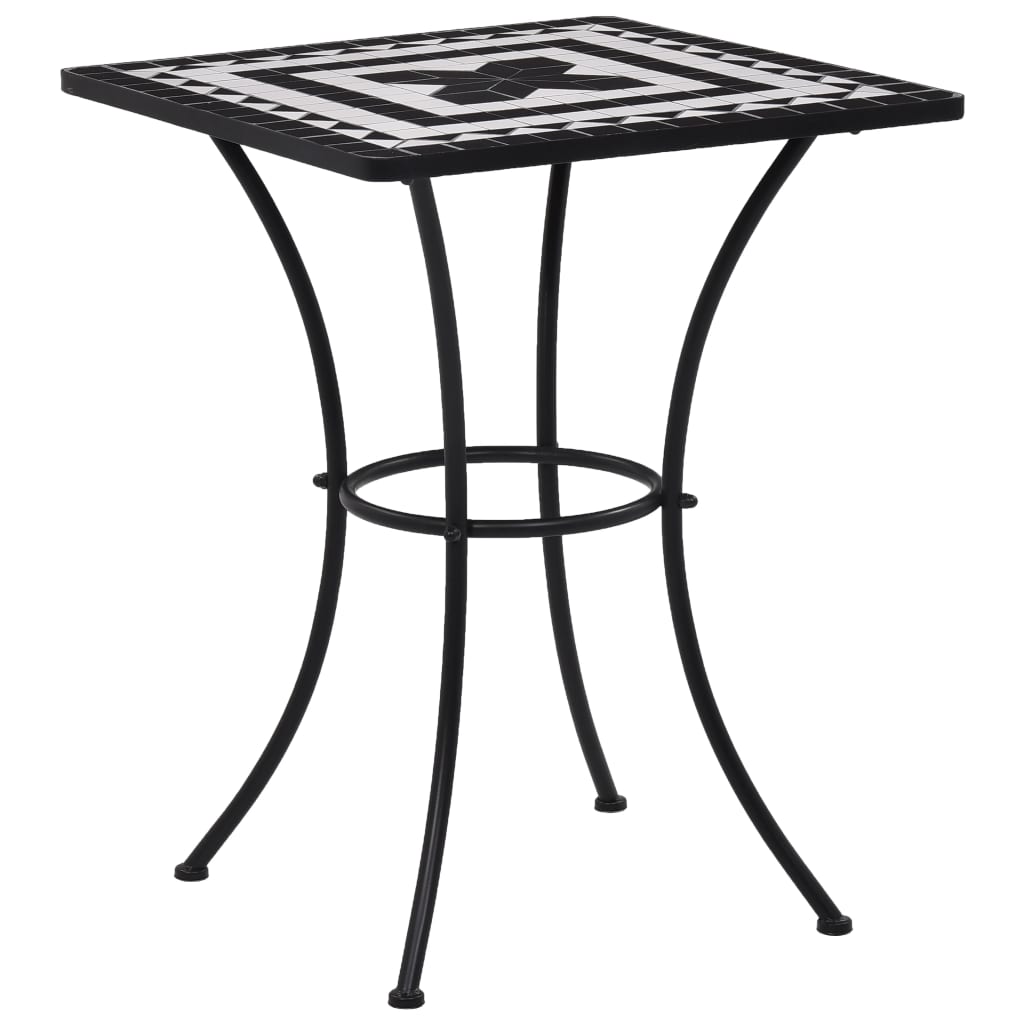 Table Black and white Powder-coated iron, ceramic 23.6 in Durable
