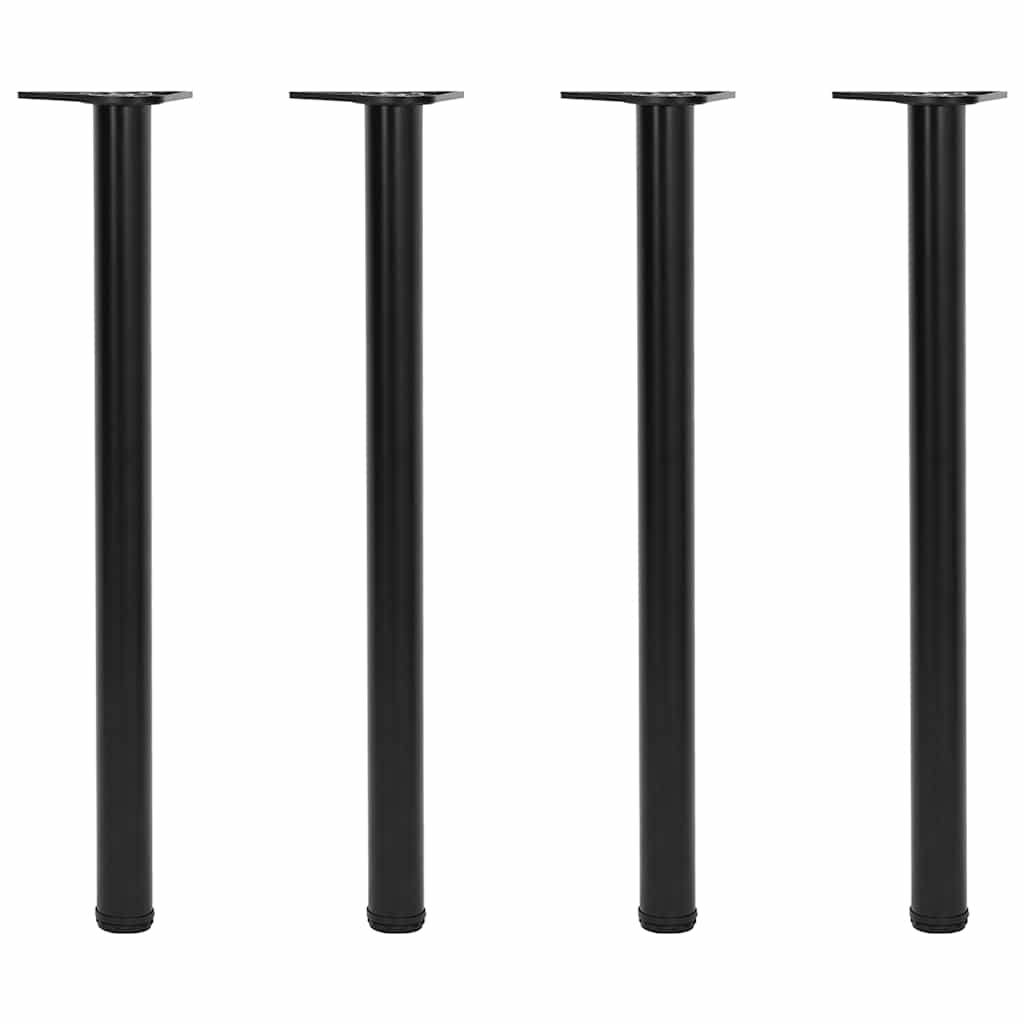 Table Leg Set of 4 Black Iron Medium Adjustable Feet