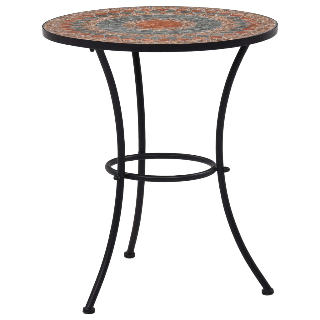 Table Orange and Grey Ceramic top and Powder-coated iron frame