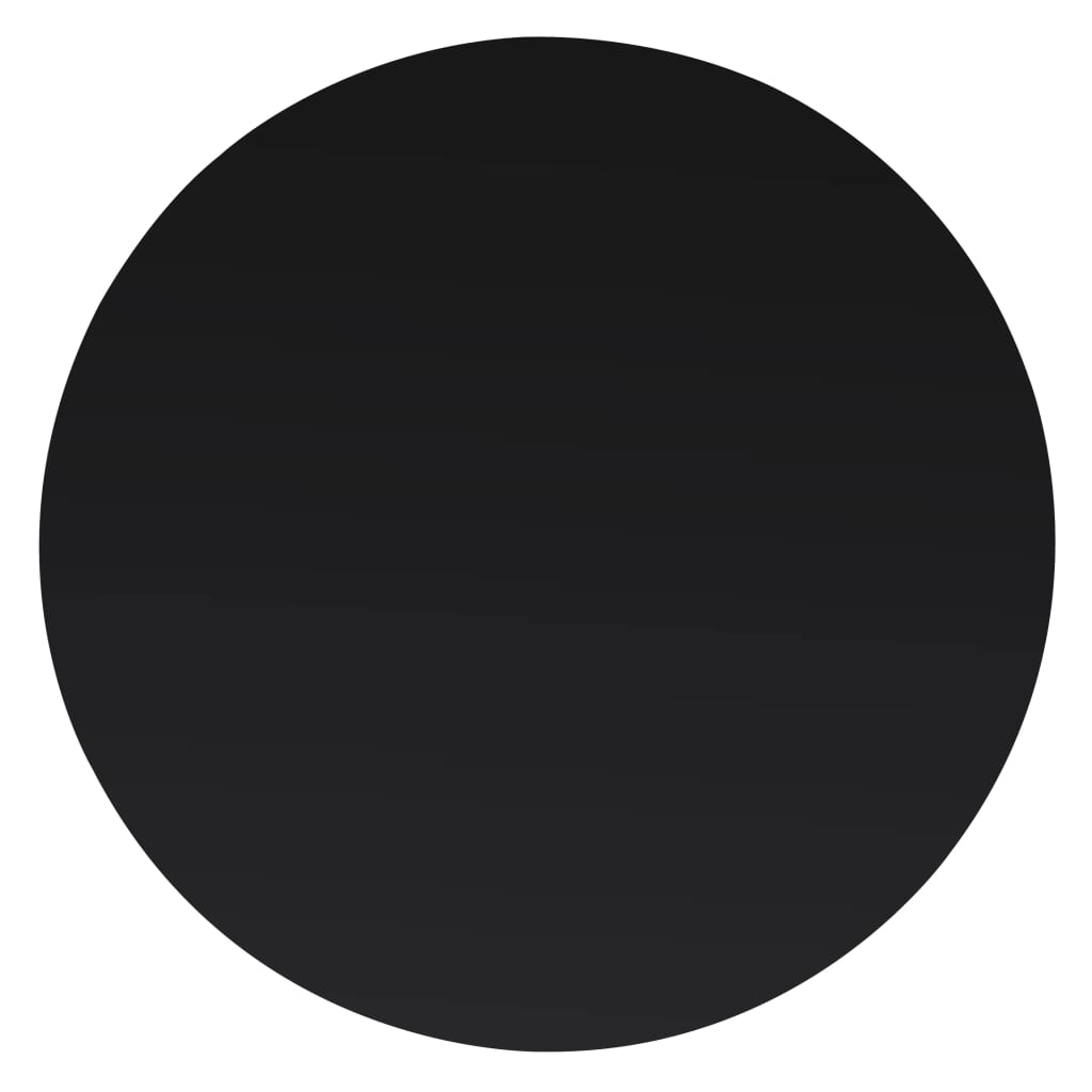 Table Top Black Tempered Glass 23.6 in Diameter Heat-resistant
