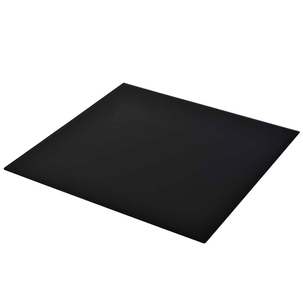 Table Top Black Tempered Glass 27.6 x 27.6 in Heat-resistant
