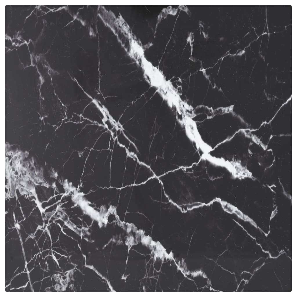Table Top Black with marble design Tempered glass Small Durable