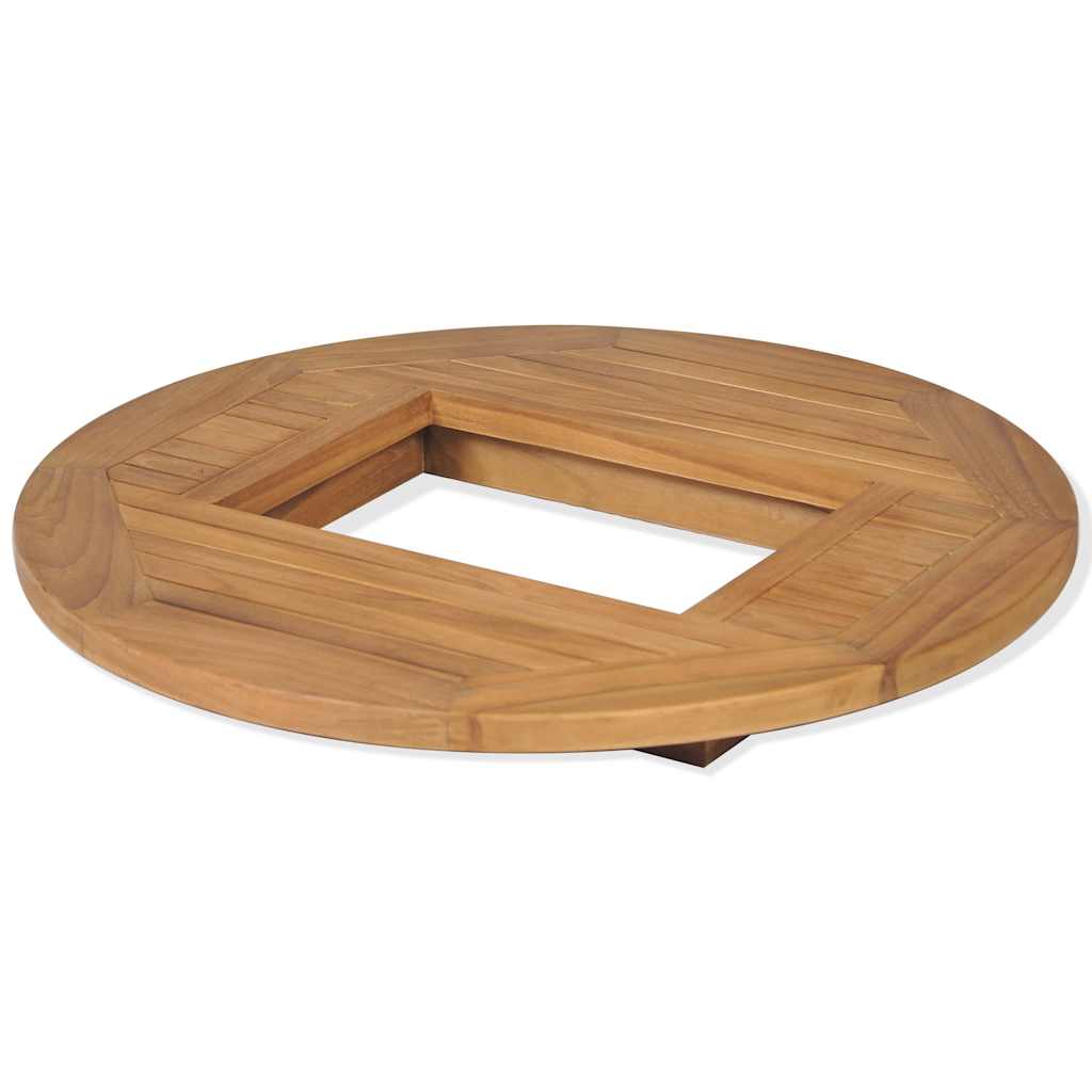 Table Top Brown Teak hardwood Medium Stackable Tabletop Round