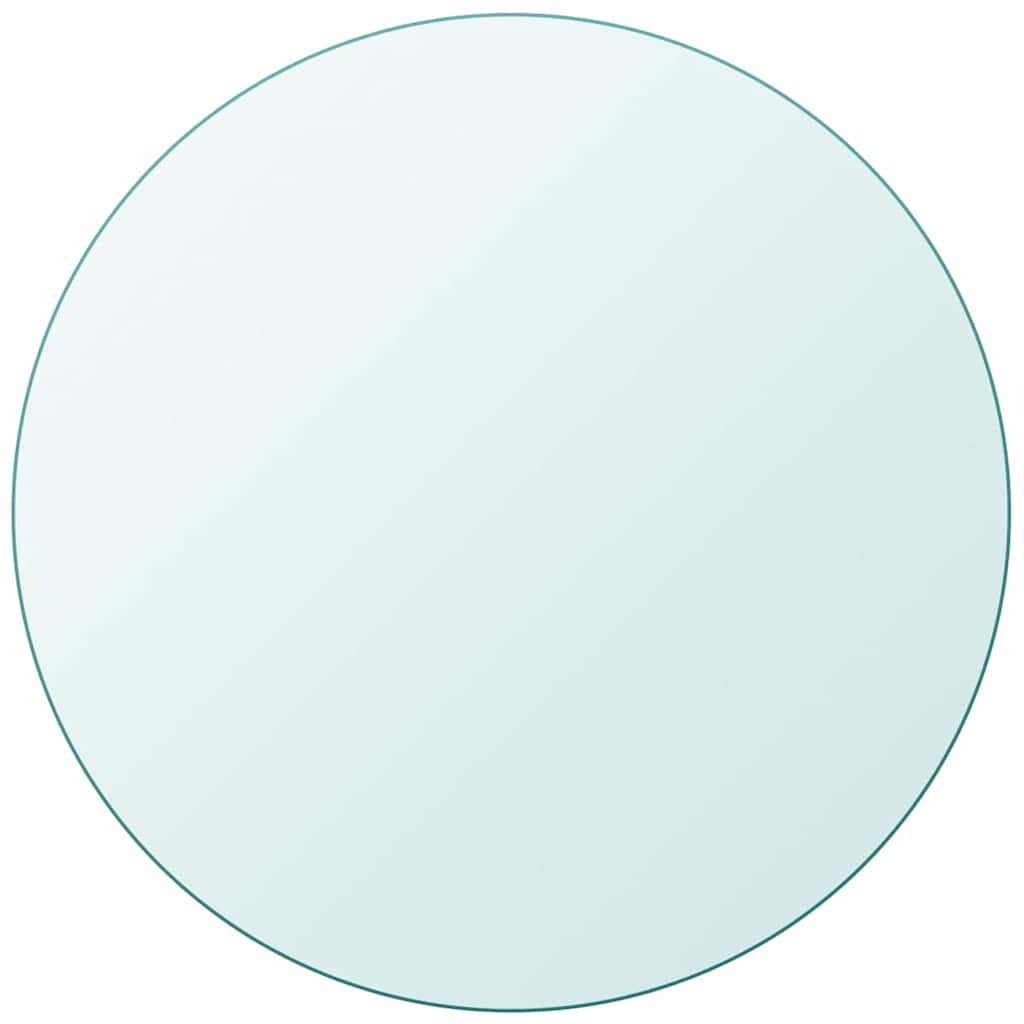 Table Top Clear Tempered Glass 19.7 in diameter Scratch-resistant