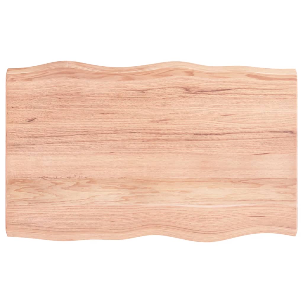 Table Top Light Brown Solid Oak 31.5 x 19.7 x 0.8-1.6 in