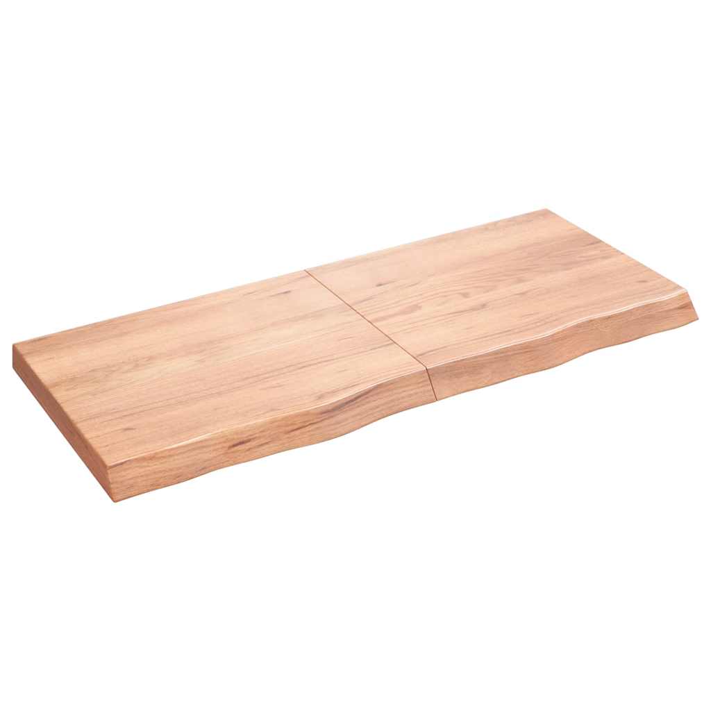 Table Top Light Brown Solid Oak Wood 47.2 x 19.7 x 2.4 in