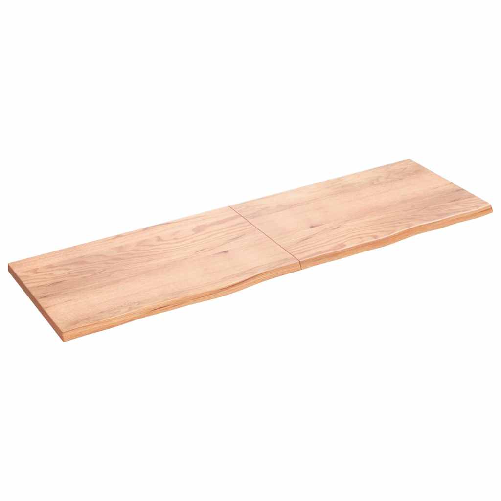 Table Top Light brown Solid oak wood 78.7x23.6x0.8-1.6 in