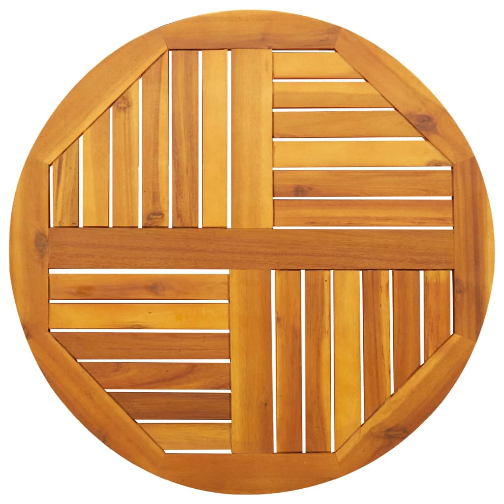 Table Top Natural wood Solid acacia wood 27.6 in across Durable