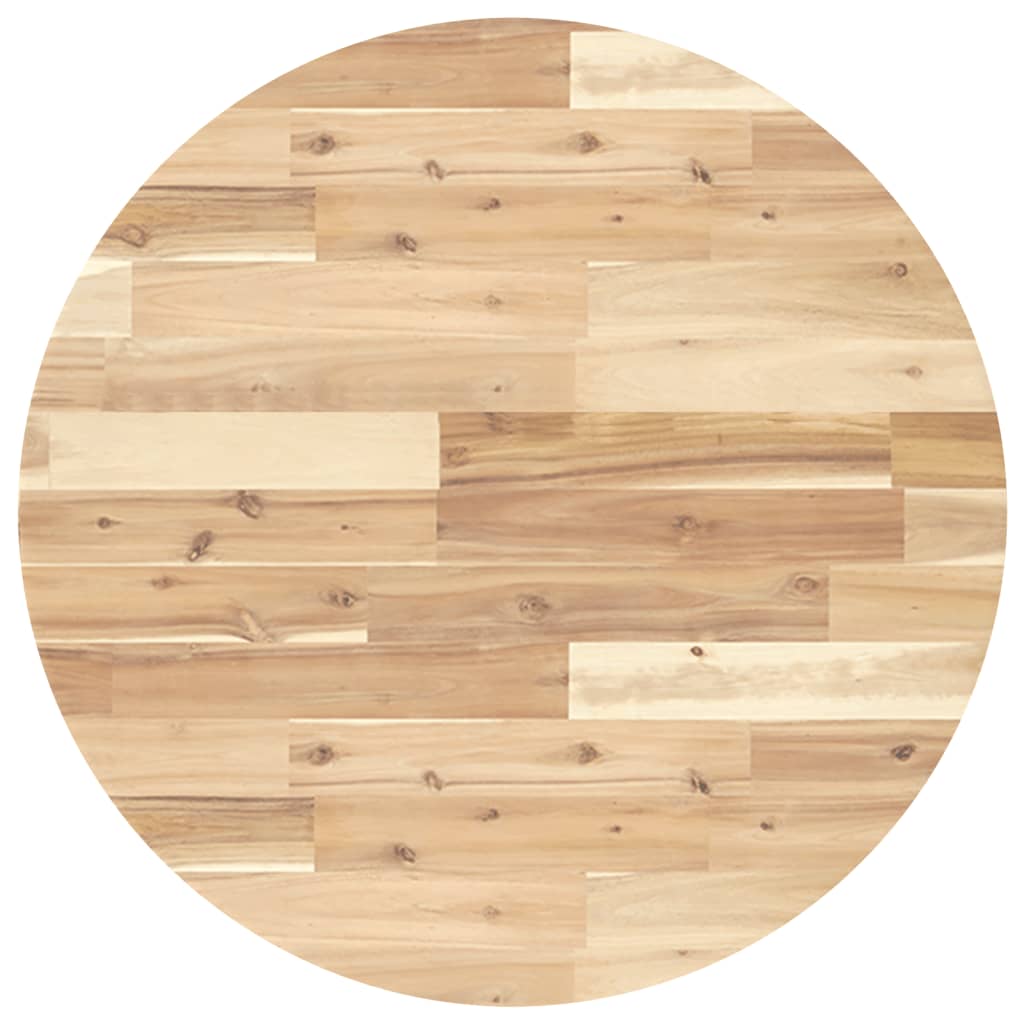 Table Top Round 脴27.6x0.8" Solid Wood Acacia