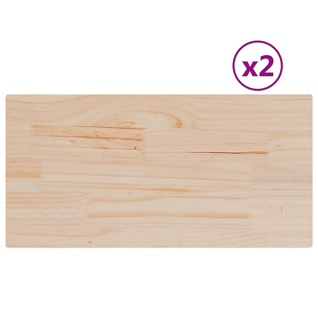 Table Top Set of 2 Natural Pine Solid Pine Wood 23.6x11.8 in