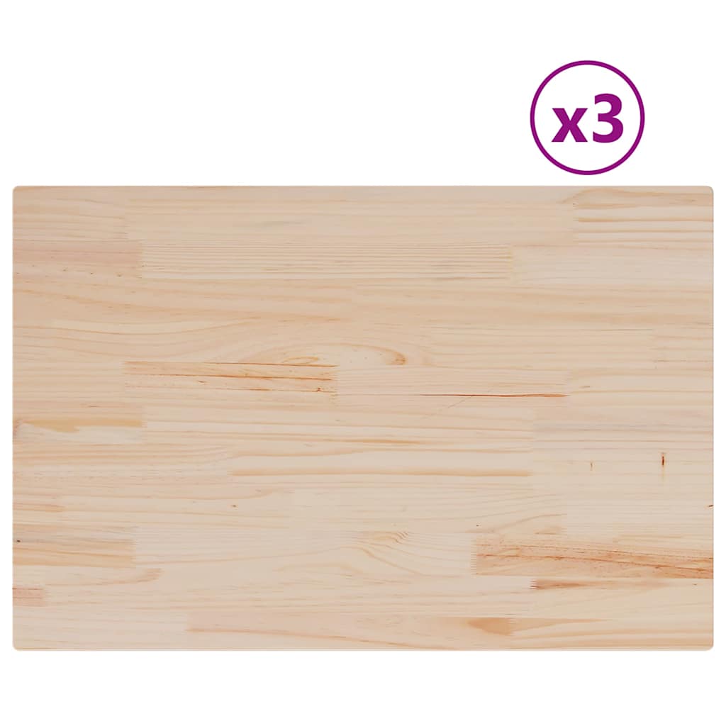 Table Top Set of 3 Natural Pine Solid Pine Wood Medium Durable