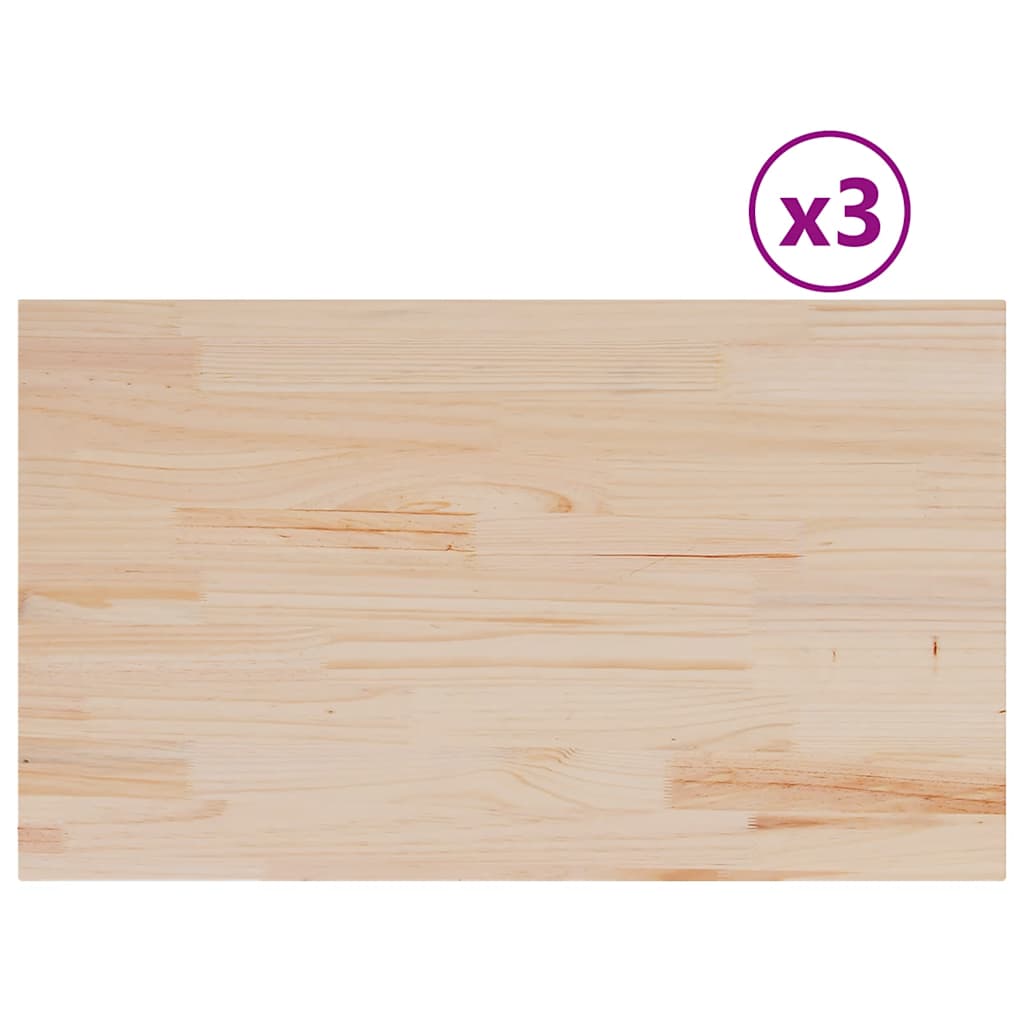 Table Top Set of 3 Natural Pine Solid Pine Wood Medium Durable