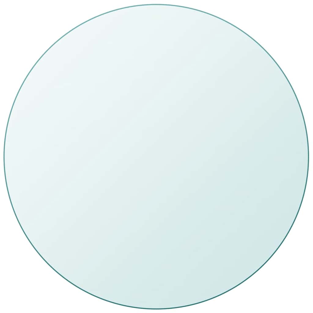 Table Top Transparent Tempered Glass 15.7 in Durable Round