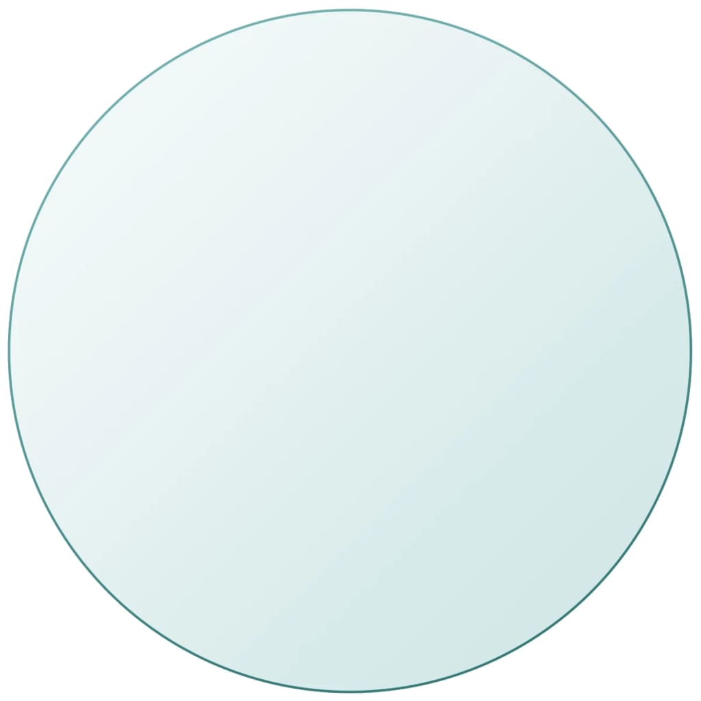 Table Top Transparent Tempered Glass 35.4 in diameter Round