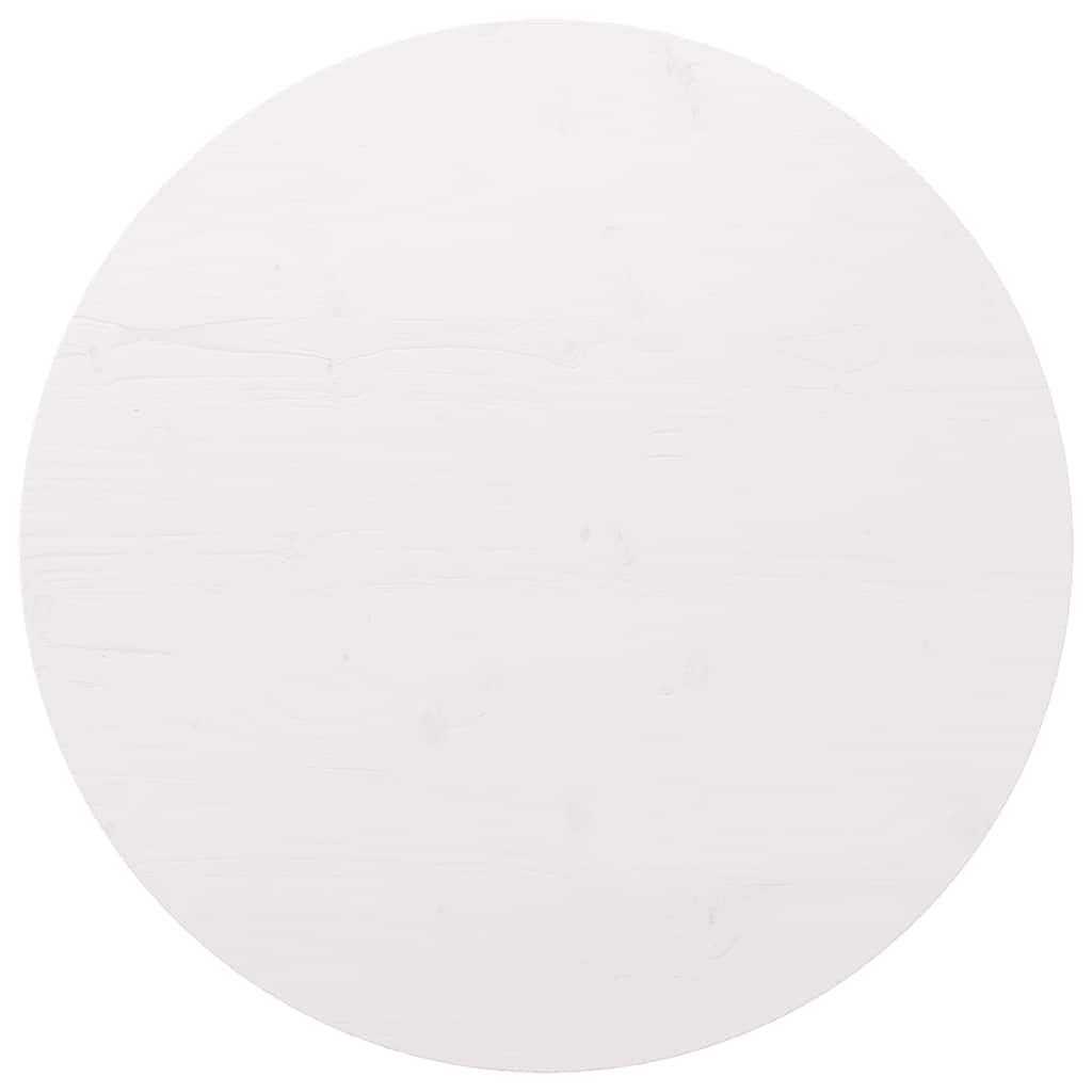 Table Top White Solid Pine Wood 35.4 in Diameter Durable