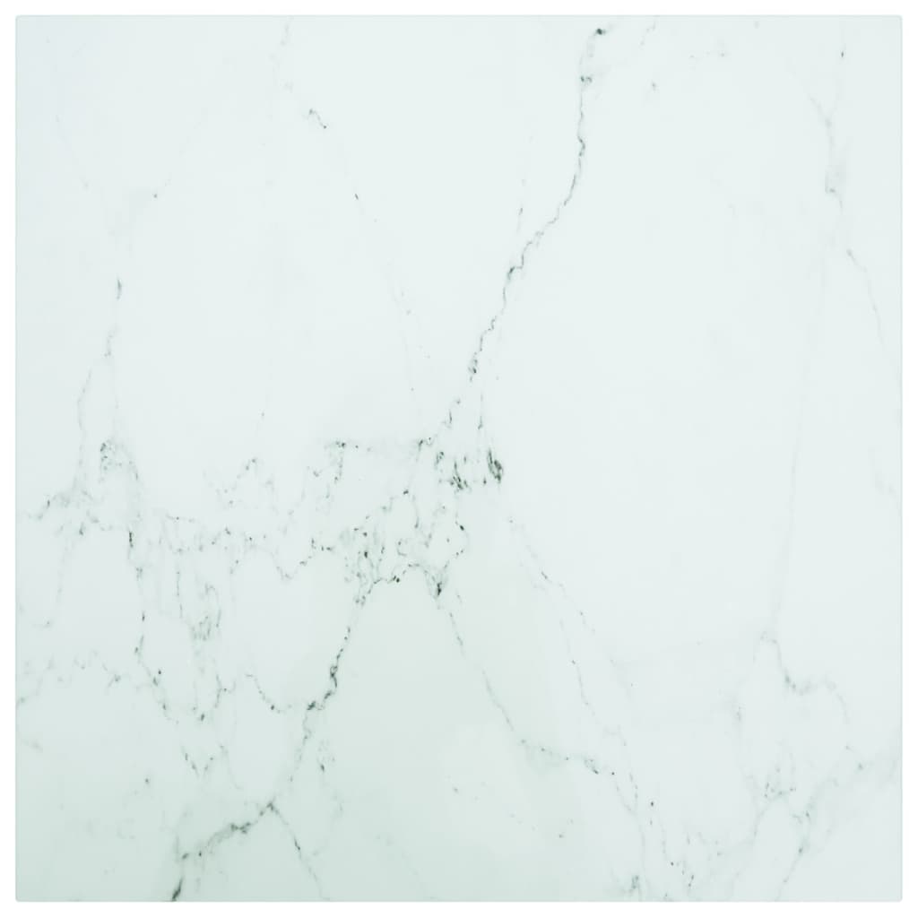 Table Top White Tempered Glass Pattern Table Top Square