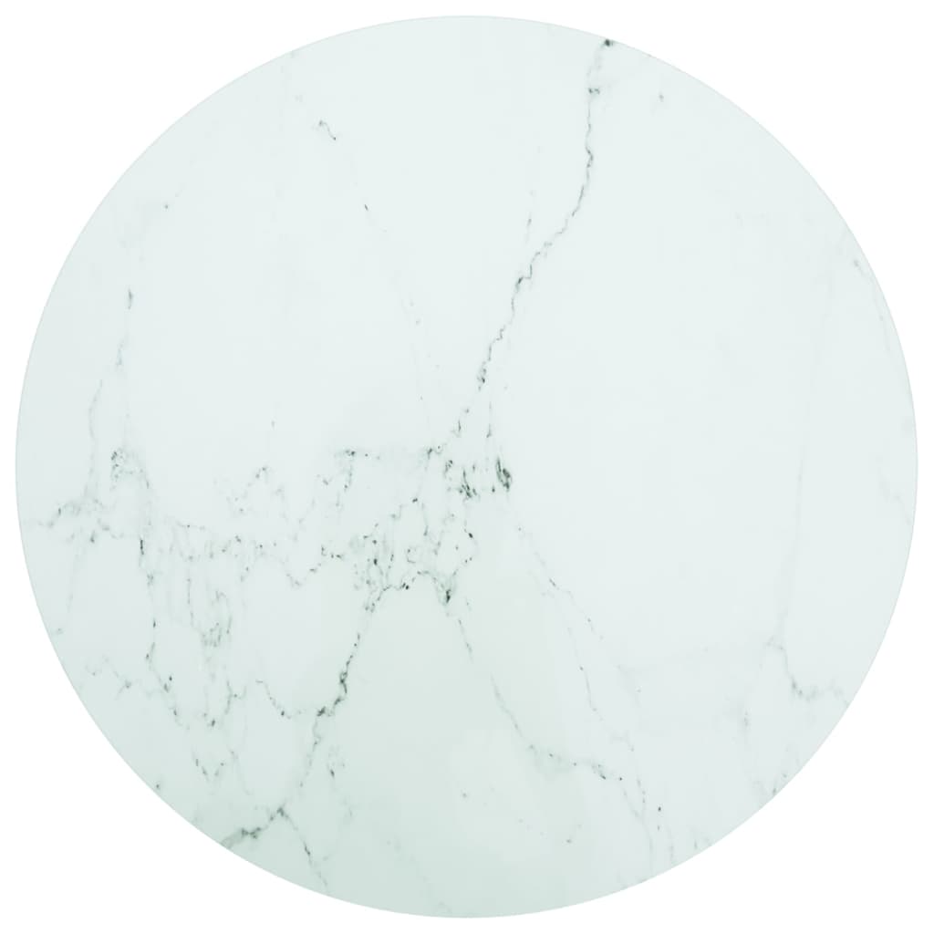Table Top White with marble design Tempered glass 27.6 in Diameter
