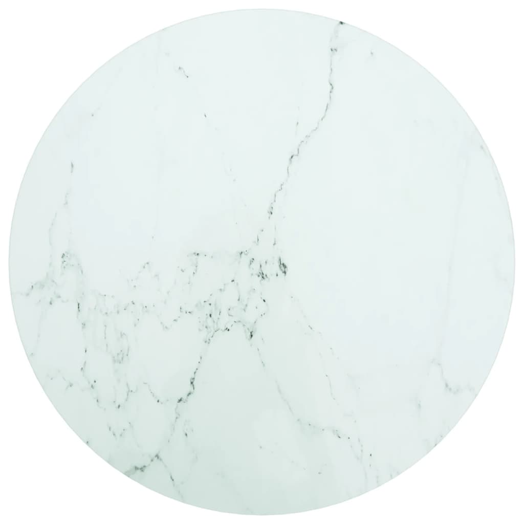Table Top White with marble pattern Tempered Glass Medium Sturdy