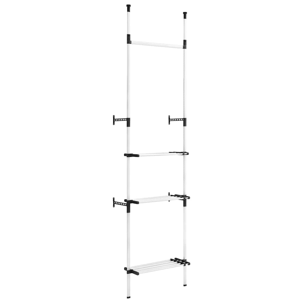 Telescopic Wardrobe System Silver Aluminum