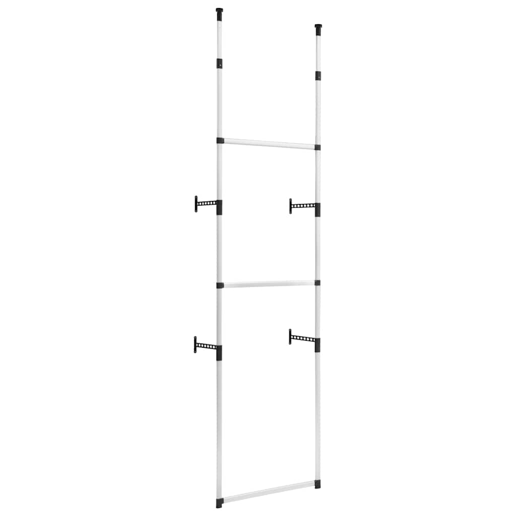 Telescopic Wardrobe System Silver and Black Aluminum, Plastic