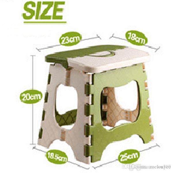 Thick folding plastic chair for kids, portable and creative in green or beige, ideal for outdoor camping or home use
