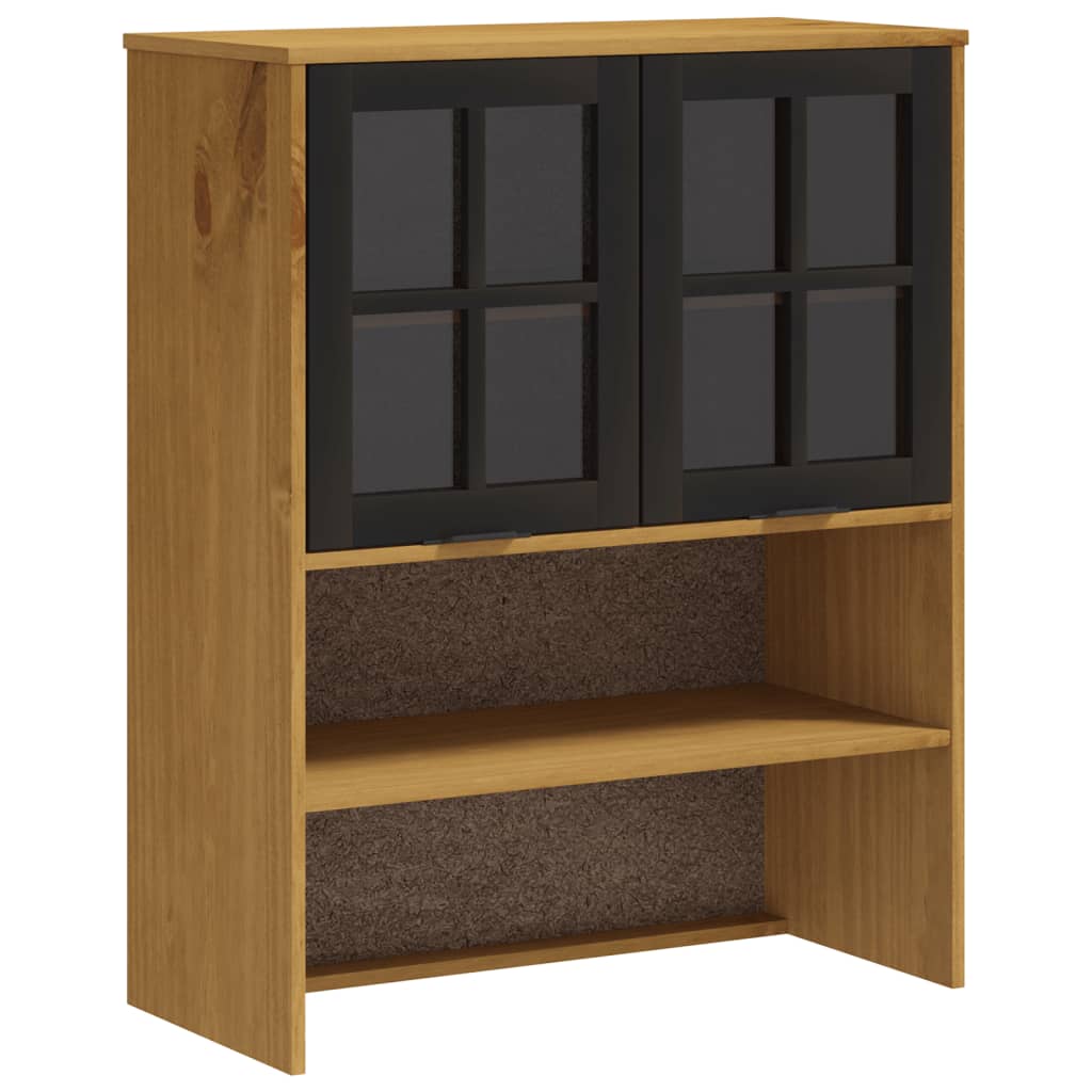 Top for Highboard Oak Solid Pine Wood, Tempered Glass, Plastic