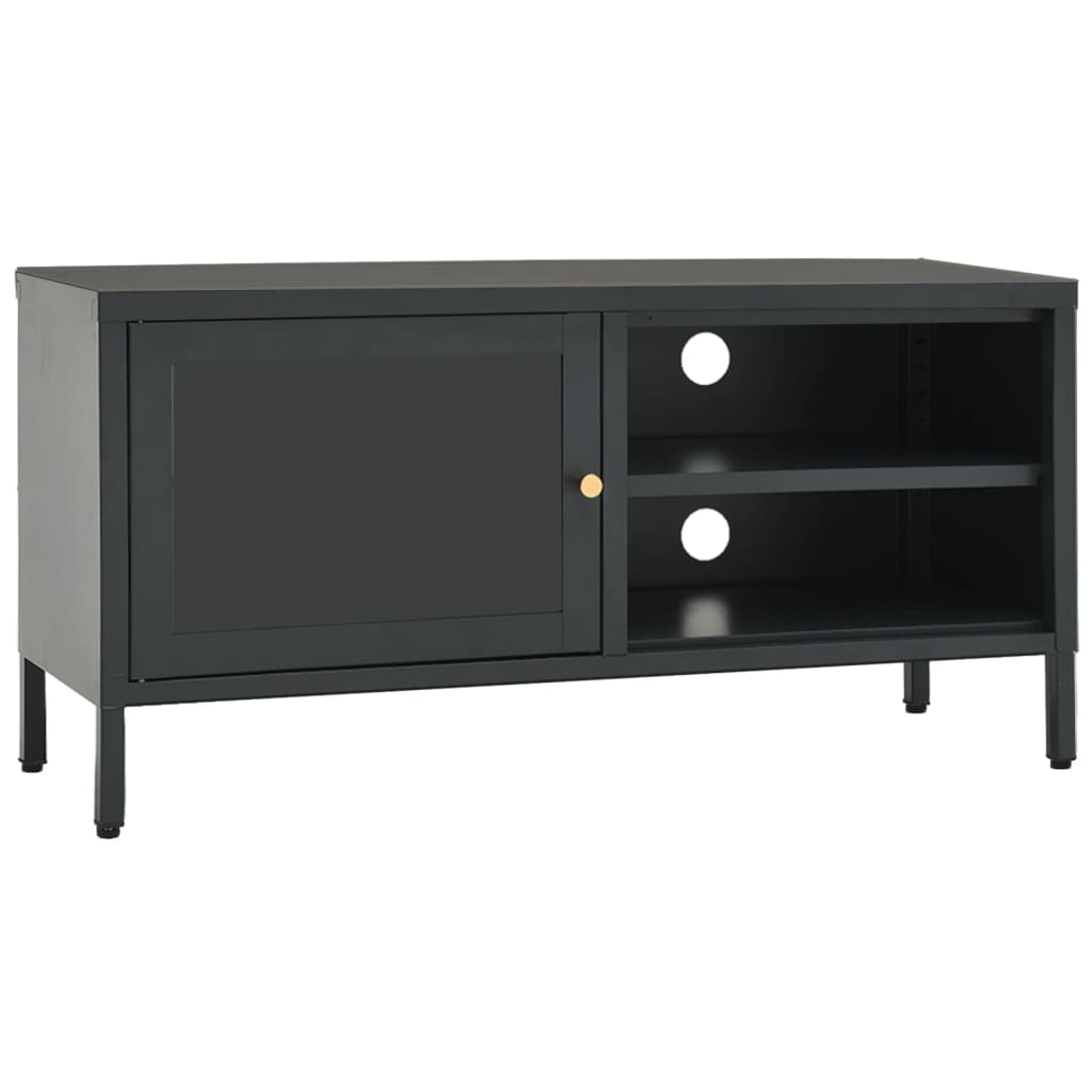 TV Cabinet Anthracite Anthracite powder-coated steel, tempered glass
