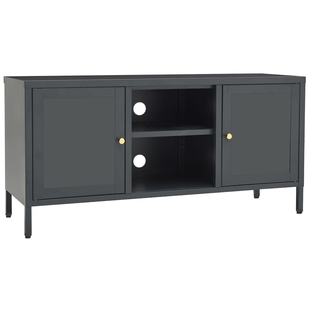 TV Cabinet Anthracite Anthracite powder-coated steel, tempered glass