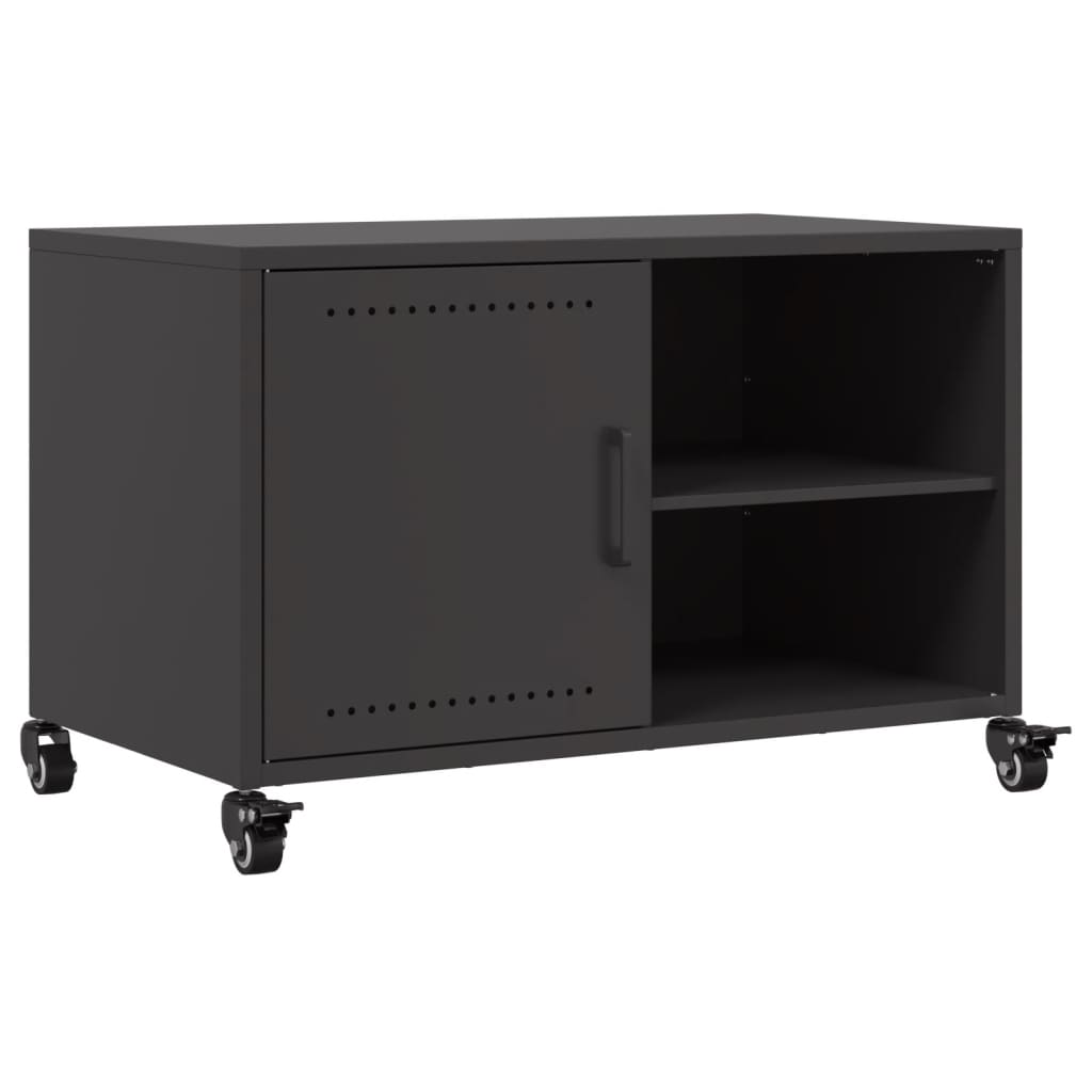TV Cabinet Black Cold-Rolled Steel Medium TV Cabinet
