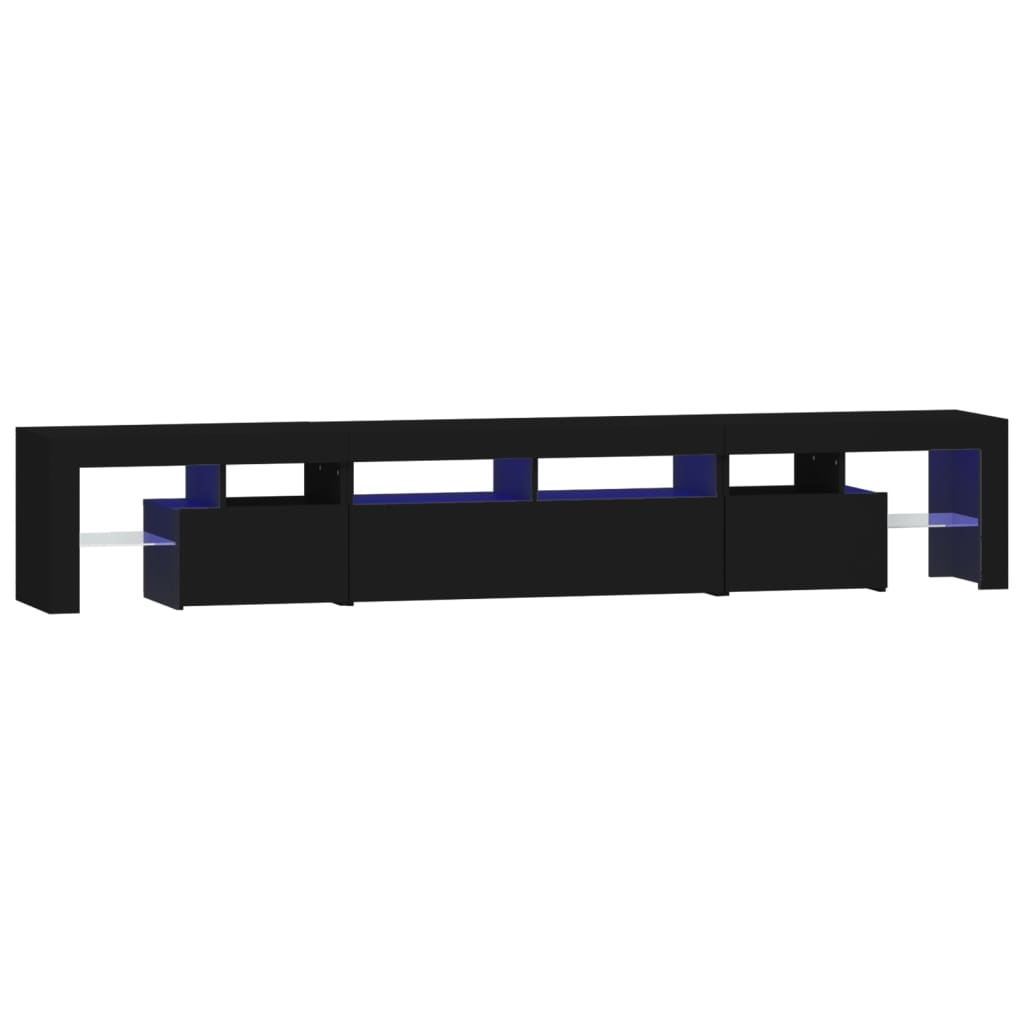 TV Cabinet Black Engineered wood Large TV Cabinet Rectangular