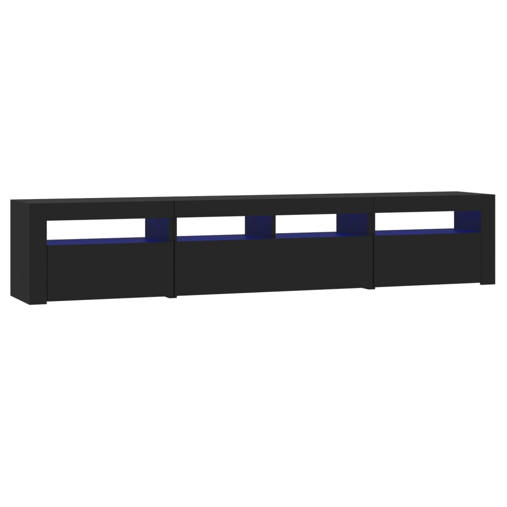 TV Cabinet Black Engineered wood Large TV Cabinet Rectangular