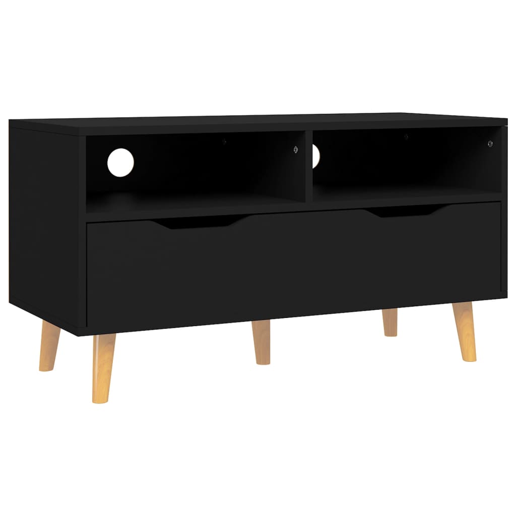 TV Cabinet Black Engineered wood Medium TV Cabinet Rectangular