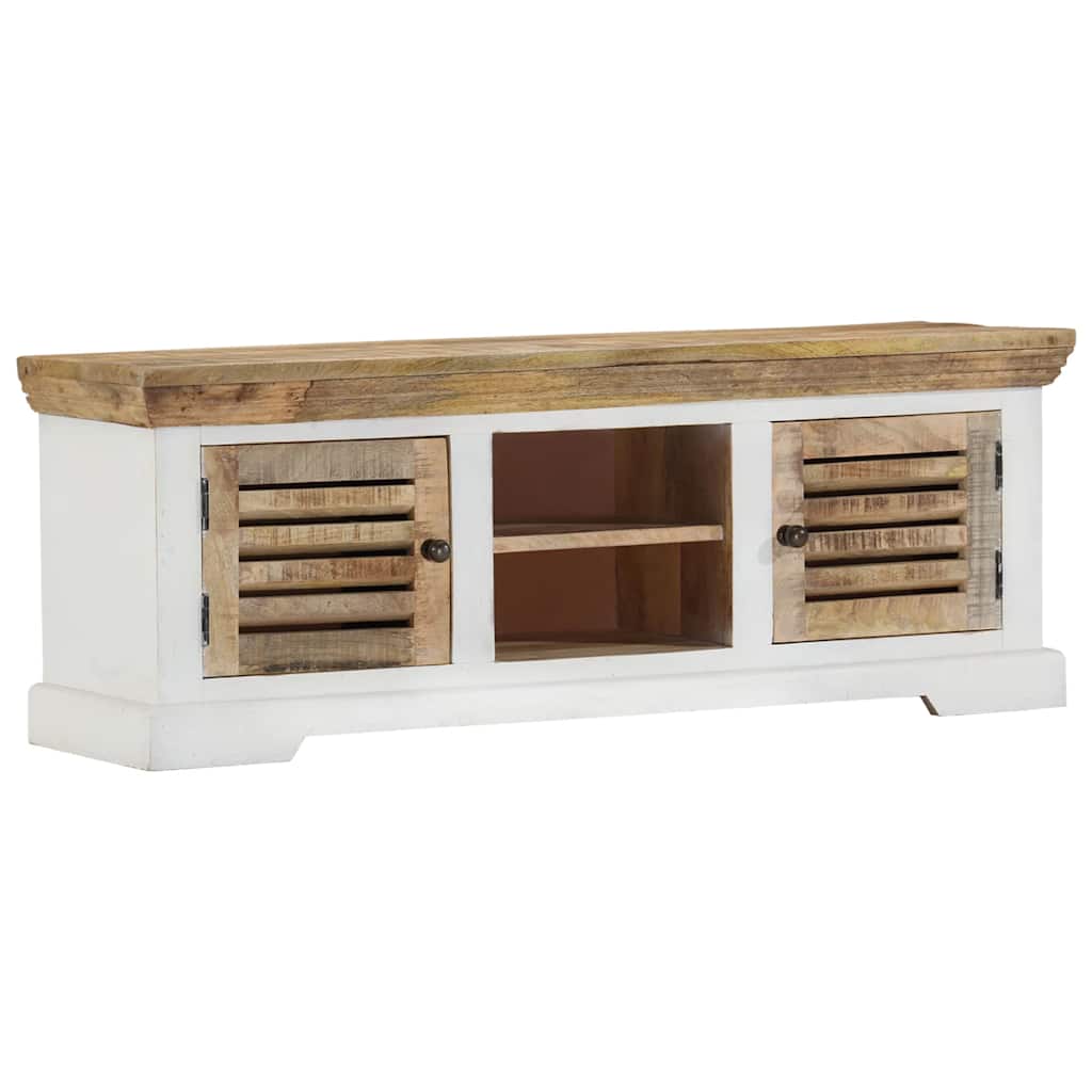 TV Cabinet Brown and white Solid mango wood Standard TV Cabinet