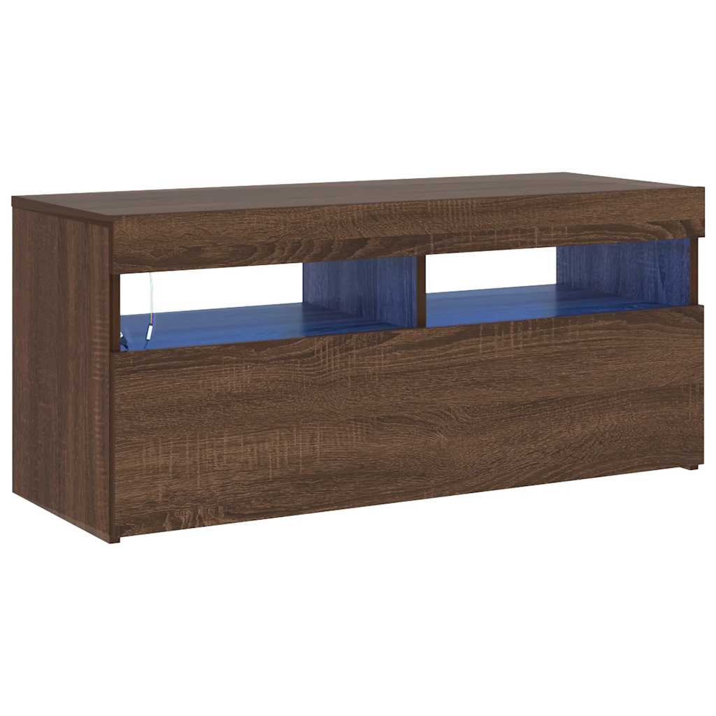 TV Cabinet Brown Oak Engineered Wood Medium TV Cabinet