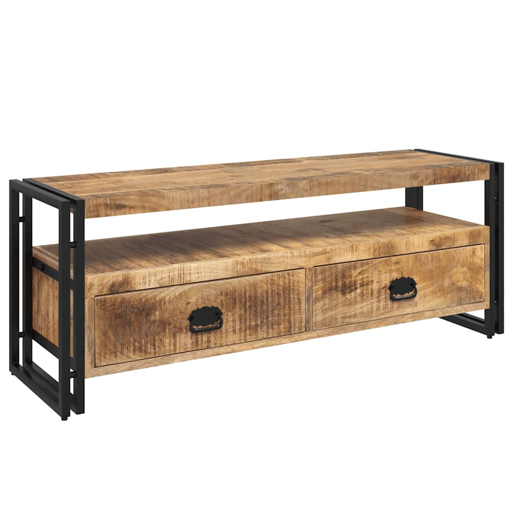 TV Cabinet Brown Solid Mango Wood Medium TV Cabinet Rectangular