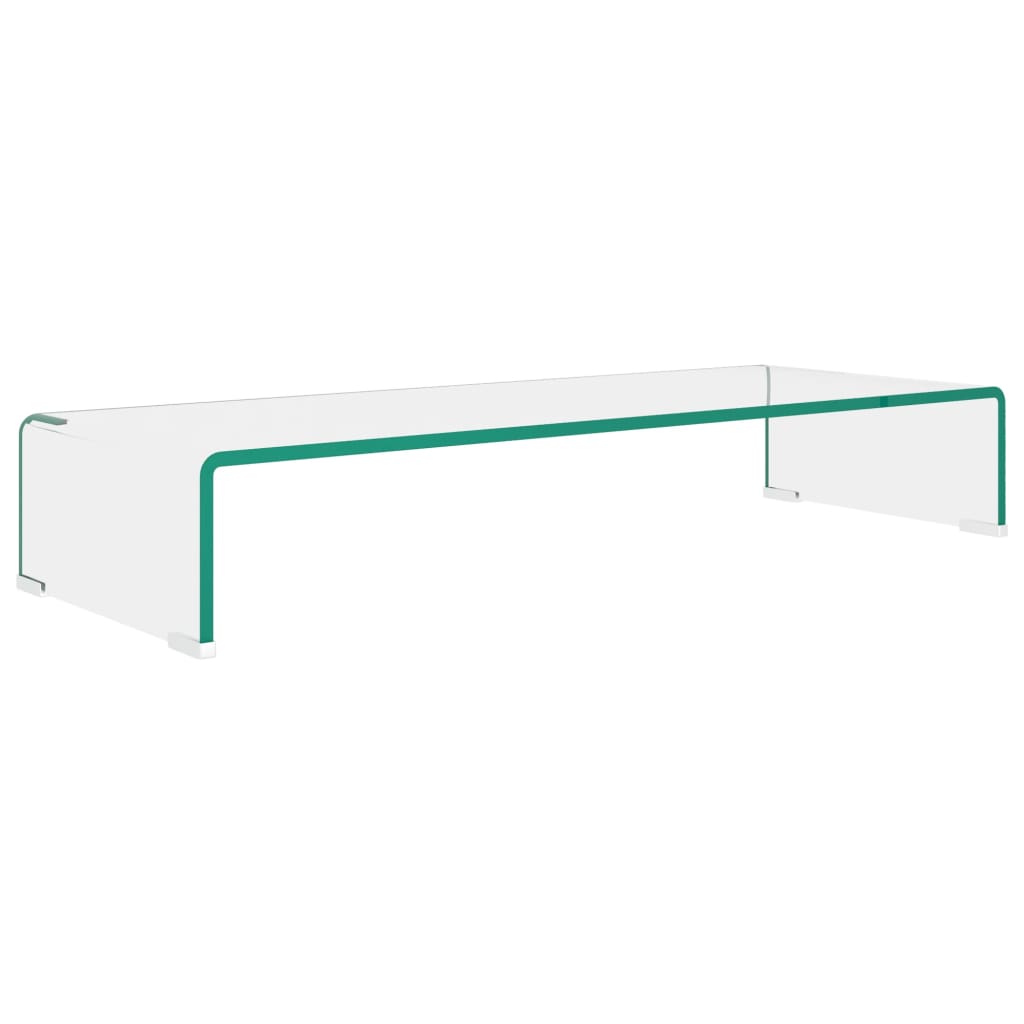 TV Cabinet Clear Tempered Glass 31.5x11.8x5.1in Sleek