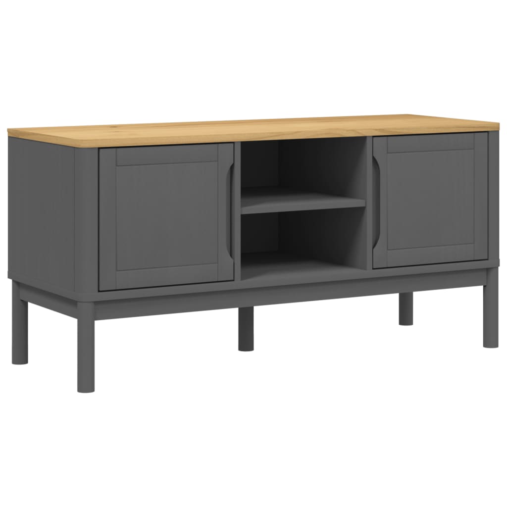 TV Cabinet Gray Solid Pine Wood Small TV Cabinet Rectangular