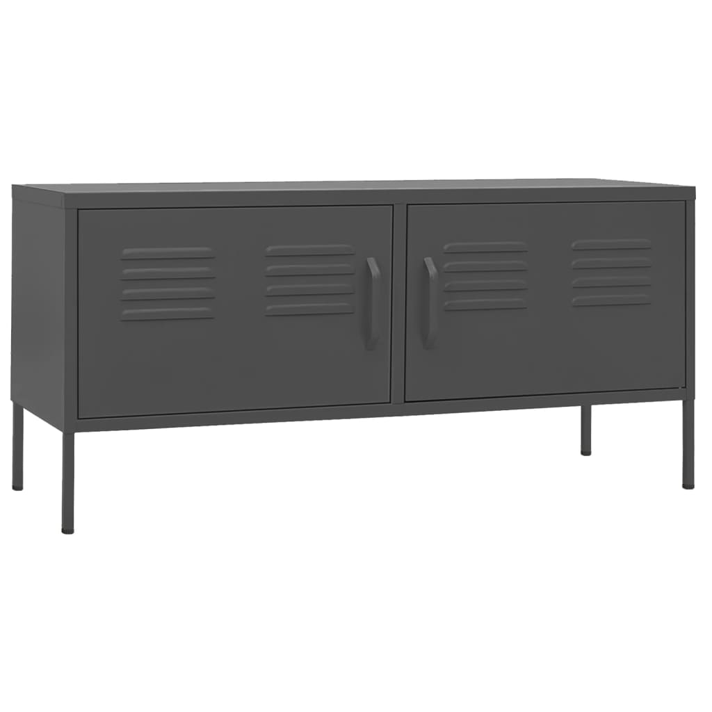 TV Cabinet Gray Steel Medium Levelers TV Cabinet Rectangular