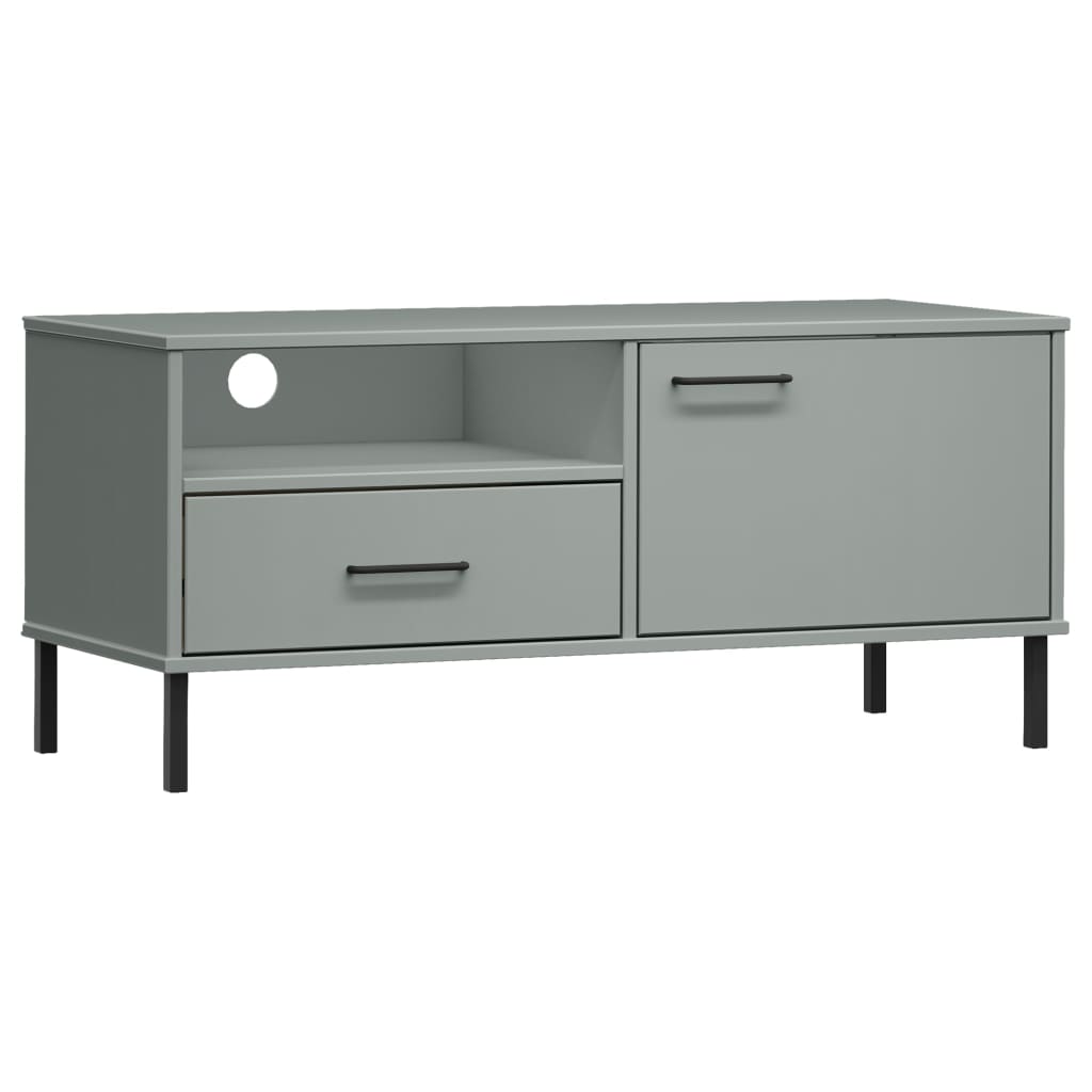 TV Cabinet Grey Solid Pine Wood Medium TV Cabinet Rectangular