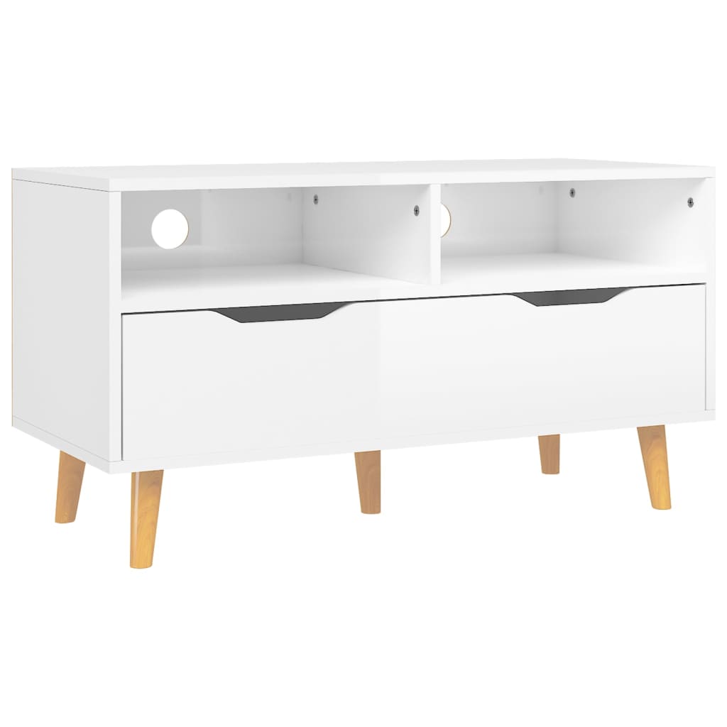 TV Cabinet High gloss white Engineered wood 35.4 x 15.7 x 19.1 in