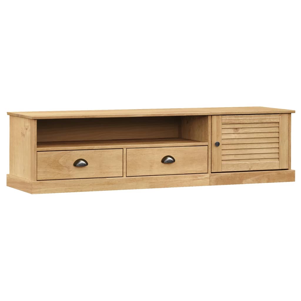 TV Cabinet Honey Solid Pine Wood Medium TV Cabinet Rectangular