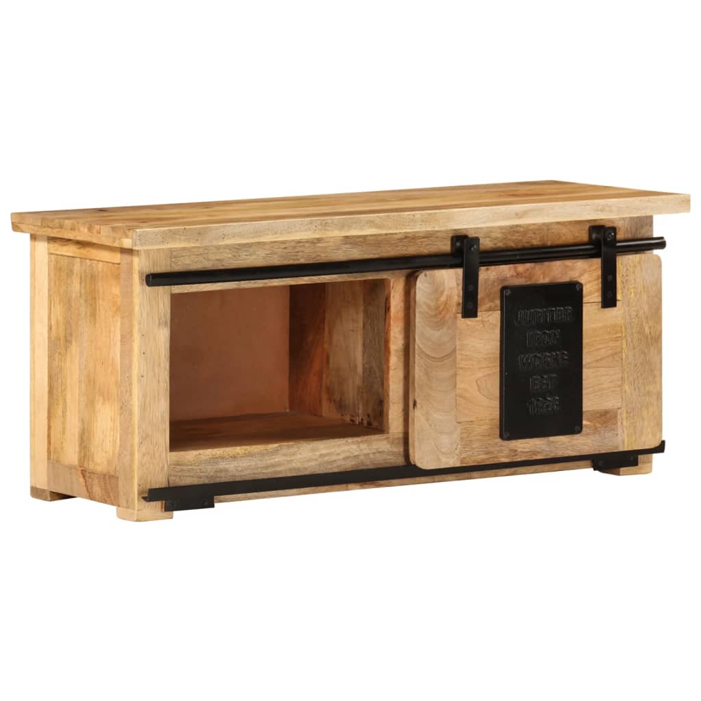 TV Cabinet Natural Mango Wood Solid Mango Wood Sliding Components