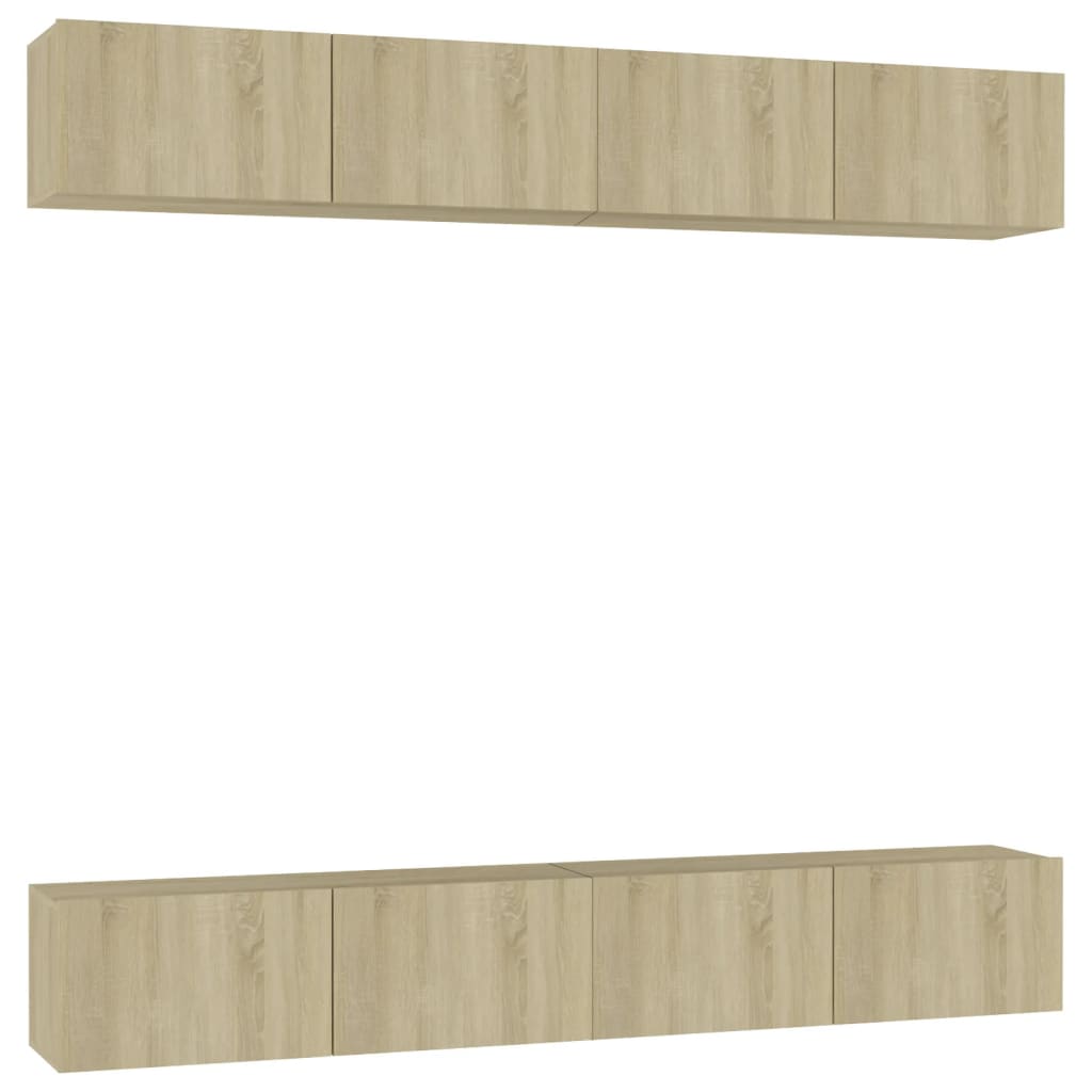 TV Cabinet Set of 4 Sonoma oak Engineered wood 39.4x11.8x11.8 in