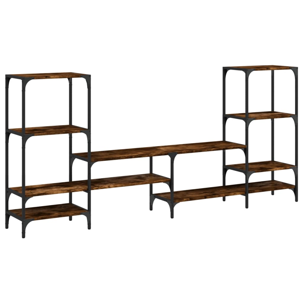 TV Cabinet Smoked Oak Engineered Wood Medium TV Cabinet